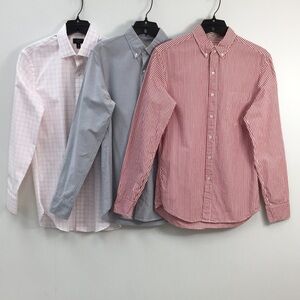 J.Crew Men's Long Sleeve Dress Shirt Bundle of 3 Size Small Slim EXCELLENT